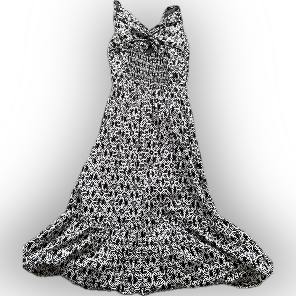 Kenny Flowers Black and White Cut Out Floral Dress